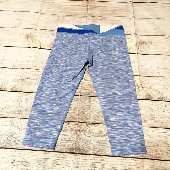 Ivivva Girls Rythmic Legging Capris Crop Blue Size 14 - Picture 2 of 7